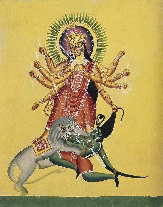 Framed Print : Durga Killing the Demon, 1890, East India Framed Print : Durga Killing the Demon, 1890, East India