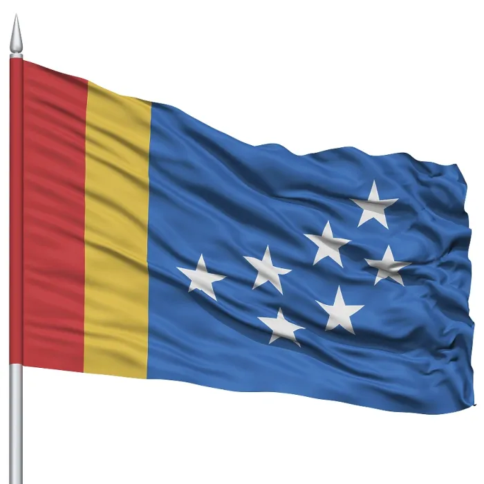 Framed Print : Durham City Flag on Flagpole, North Carolina State