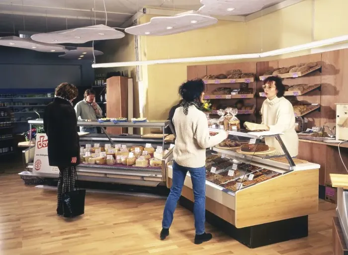Framed Print : As early as 1996, there were organic shops like this one in Iserlohn Framed Print : As early as 1996, there were organic shops like this one in Iserlohn