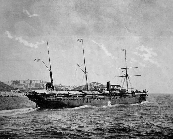 Framed Print : Early autotype of the arrival of the ship L'Iraouaddi in Madagascar