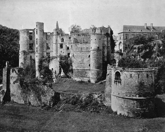 Framed Print : Early autotype of Beaufort Castle in Beaufort Framed Print : Early autotype of Beaufort Castle in Beaufort