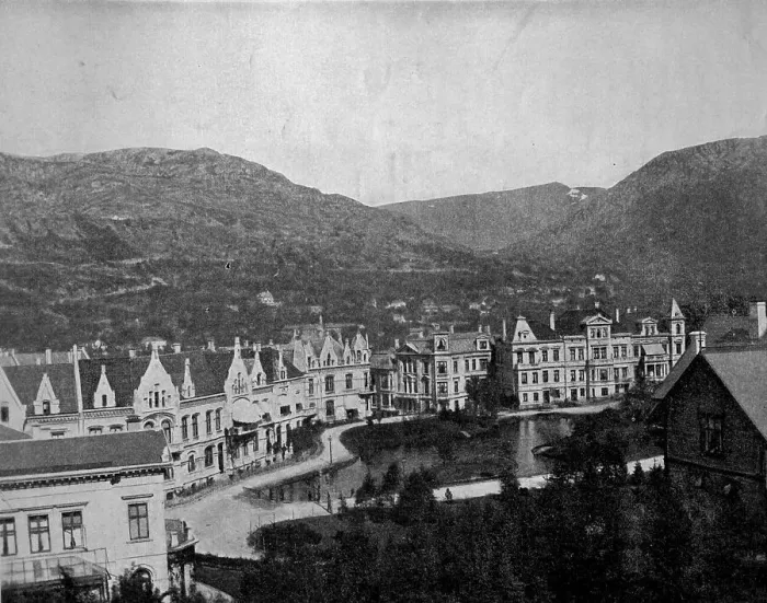 Framed Print : Early autotype of Bergen, Norway, 1880, Europe