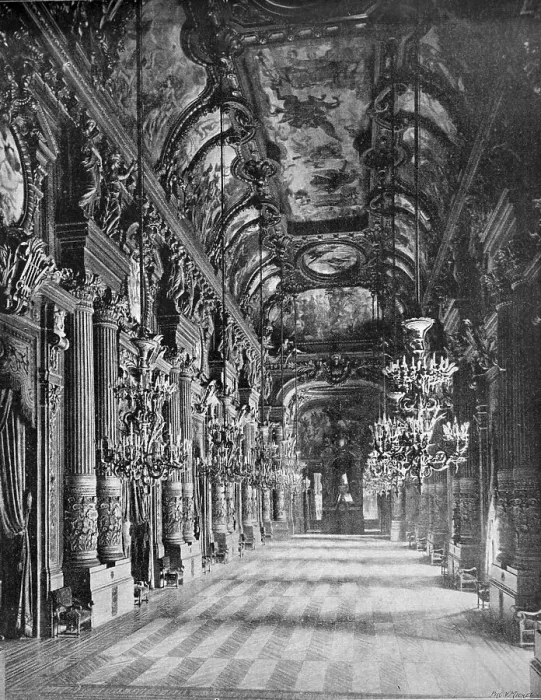 Framed Print : Early autotype of the foyer of the Paris Opera