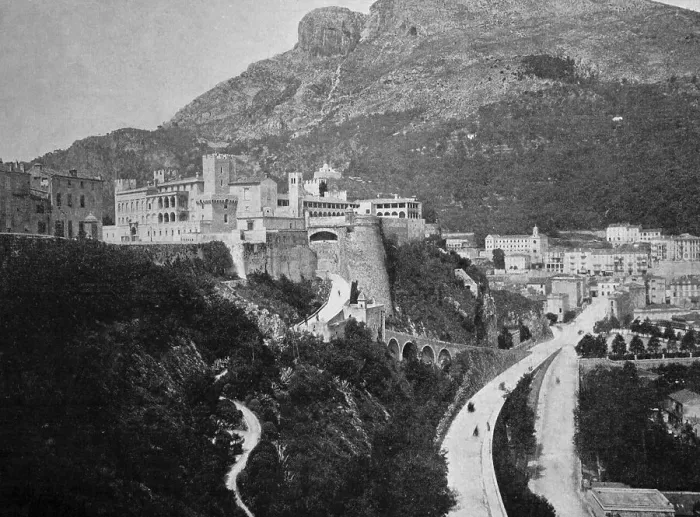 Framed Print : Early autotype of the Palace of Monaco