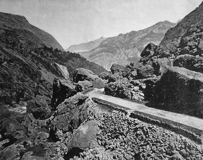 Framed Print : Early autotype of the road to Gavarnie in the Pyrenees