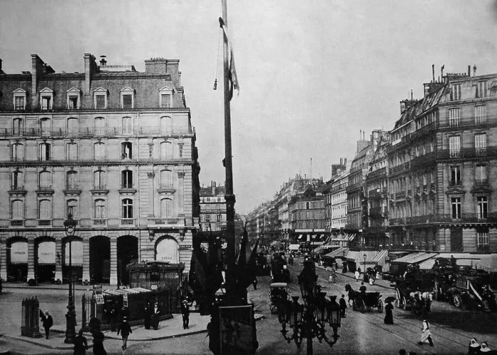 Framed Print : Early autotype of the Rue Saint-Lazare in Paris Framed Print : Early autotype of the Rue Saint-Lazare in Paris