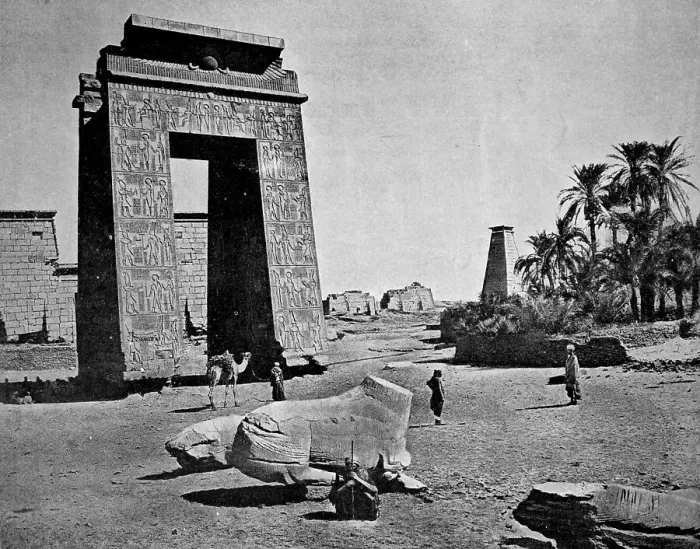 Framed Print : Early autotype of the ruins of Karnak in Thebes Framed Print : Early autotype of the ruins of Karnak in Thebes