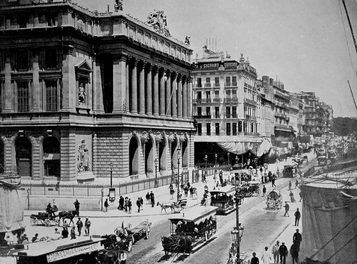 Framed Print : Early autotype, stock exchange of Marseille
