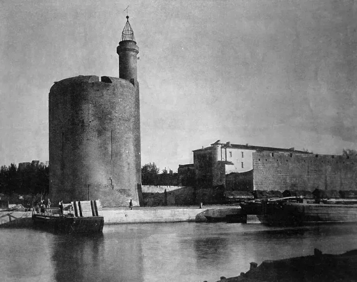 Framed Print : Early autotype of the Tour de Constance guard tower in Aigues Mortes