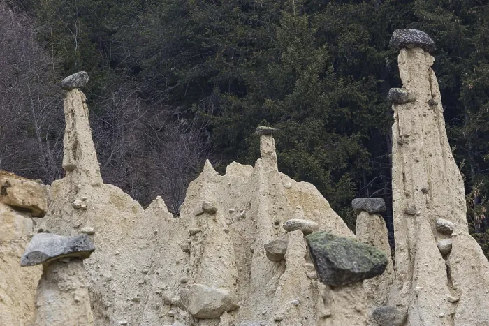 Framed Print : Earth pyramids located in Platten in the municipality of Percha