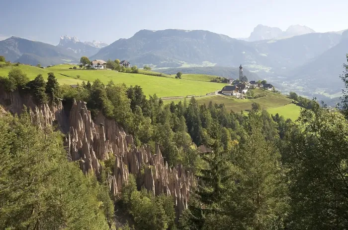 Framed Print : Earth pyramids on the Ritten, Dolomites Framed Print : Earth pyramids on the Ritten, Dolomites