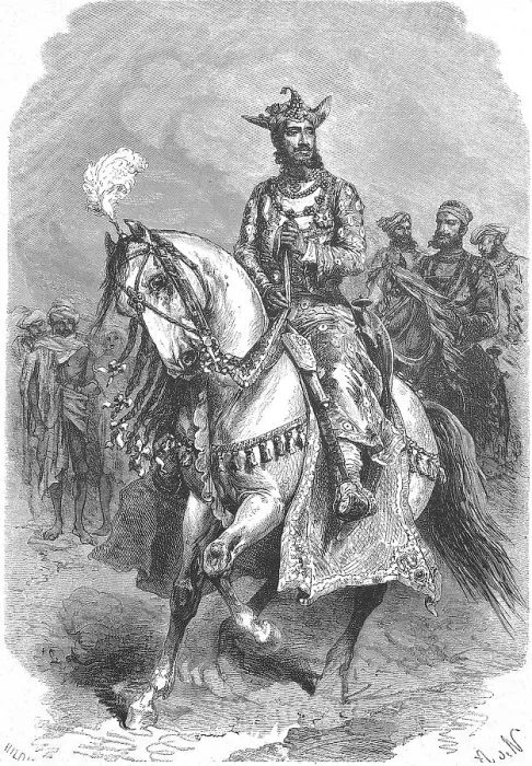 Framed Print : East Indian vassal prince at the head of his retinue