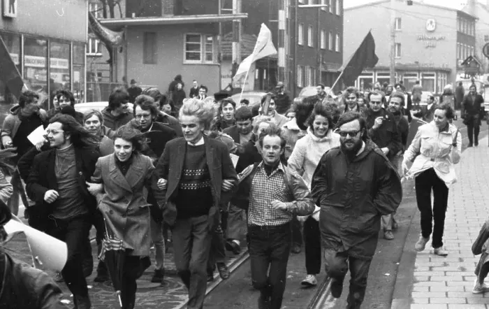 Framed Print : The Easter March 1969, here in Essen on 5