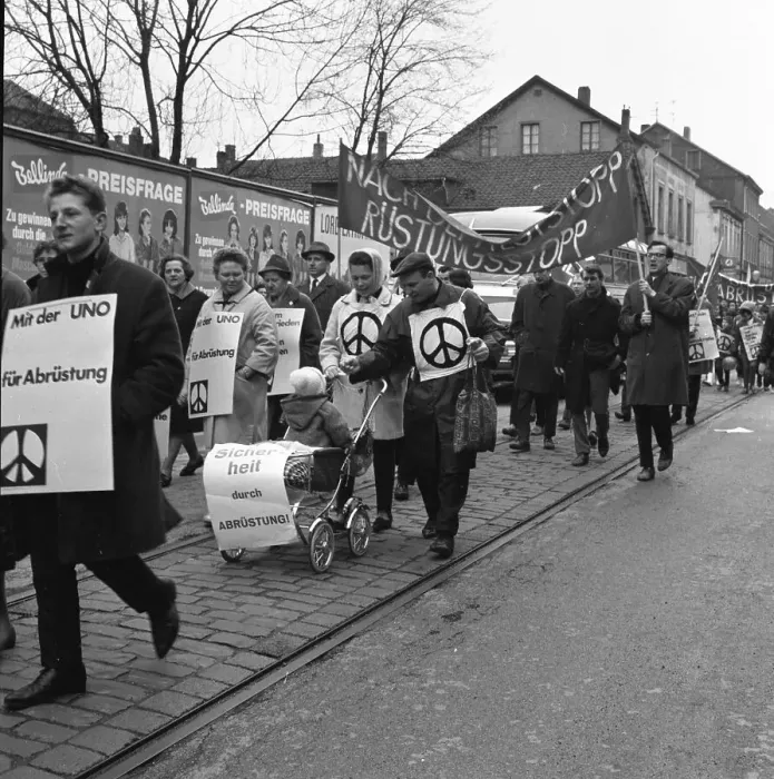 Framed Print : The Easter march of the opponents of nuclear weapons