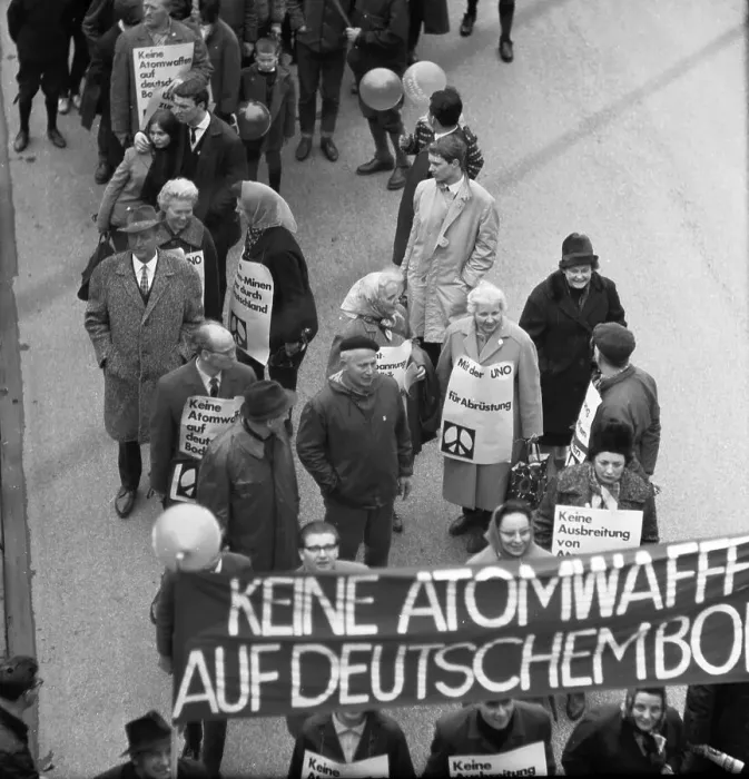 Framed Print : The Easter march of the opponents of nuclear weapons