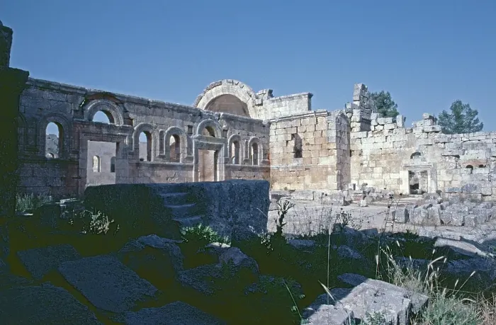Framed Print : Eastern Basilica, Monastery of St Simeon Stylites, Qalʿat Simʿan, near Aleppo, Syria, May 1987, vintage, retro, old, historical, Asia