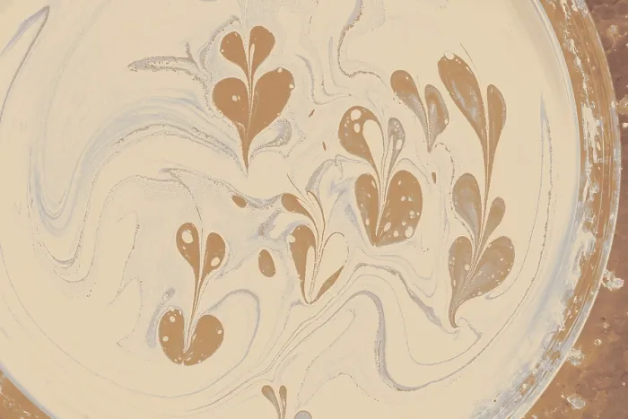 Framed Print : Ebru Marbling texture with floral patterns