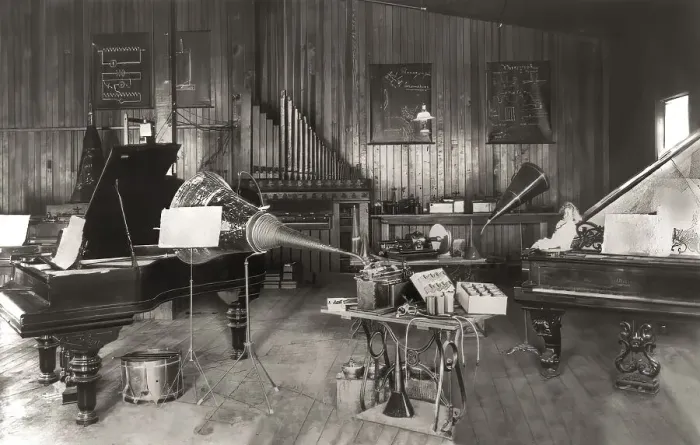 Framed Print : Edison's experimental development facility for the phonograph
