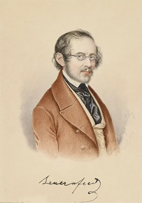 Framed Print : Eduard von Bauernfeld, pseudonym Rusticocampius