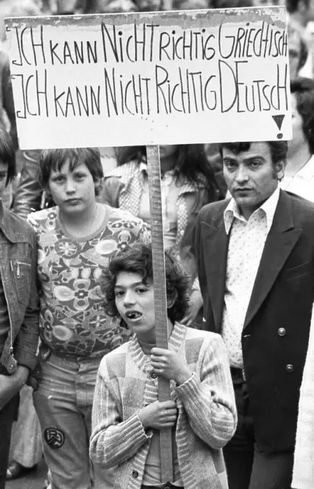 Framed Print : The Education, Science Union (GEW) demonstrated against teacher unemployment on 12
