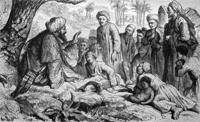 Framed Print : Egyptian storyteller, historical illustration
