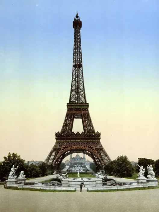 Framed Print : Eiffel Tower, view of the Palais du Trocadero, Paris, France, Historical, c. 1900, digitally restored reproduction from a 19th century original, Europe
