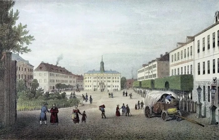 Framed Print : Elbing in 1840, Friedrich-Wilhelm-Platz