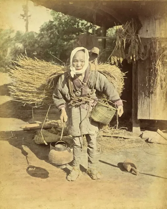 Framed Print : Elderly Japanese woman, farm labourer Framed Print : Elderly Japanese woman, farm labourer