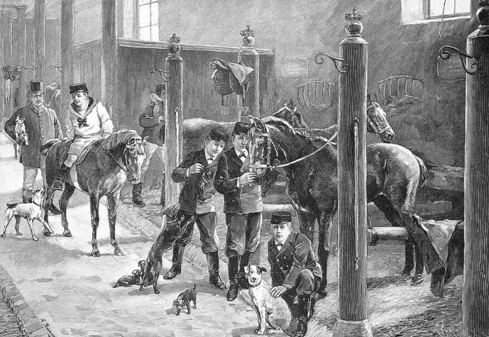 Framed Print : The Four Eldest Imperial Princes at their Horses