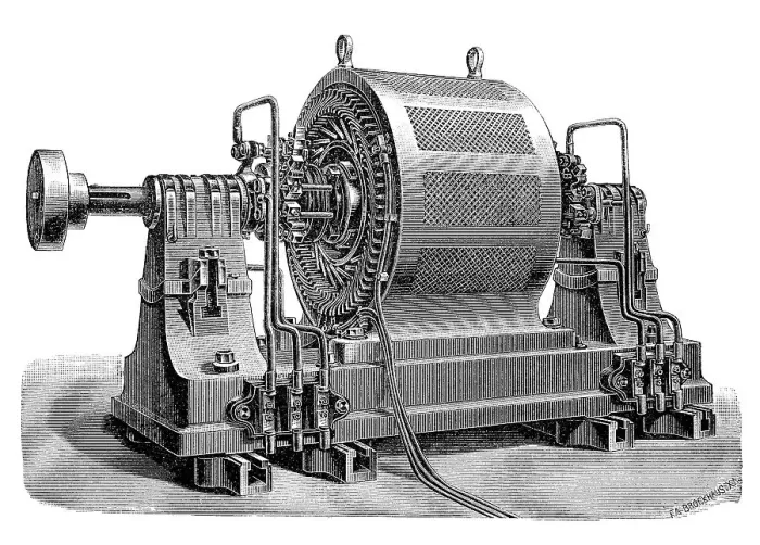 Framed Print : Electric generators in the 19th century