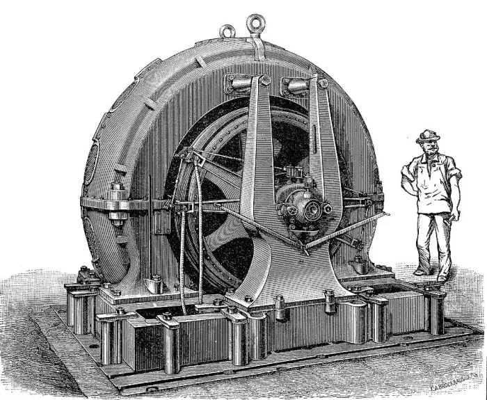 Framed Print : Electric generators in the 19th century Framed Print : Electric generators in the 19th century