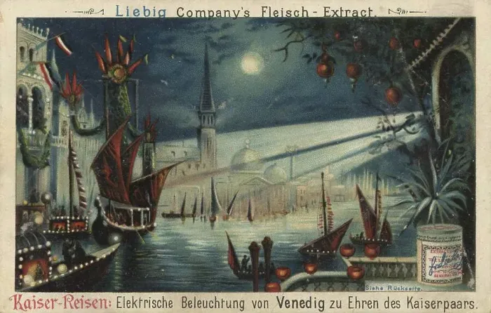 Framed Print : Electric lighting of Venice in honour of the imperial couple