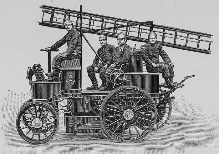 Framed Print : Electric material of the Paris Firemen