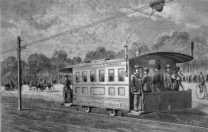Framed Print : Electric railway from Charlottenburg to Spandau Hill