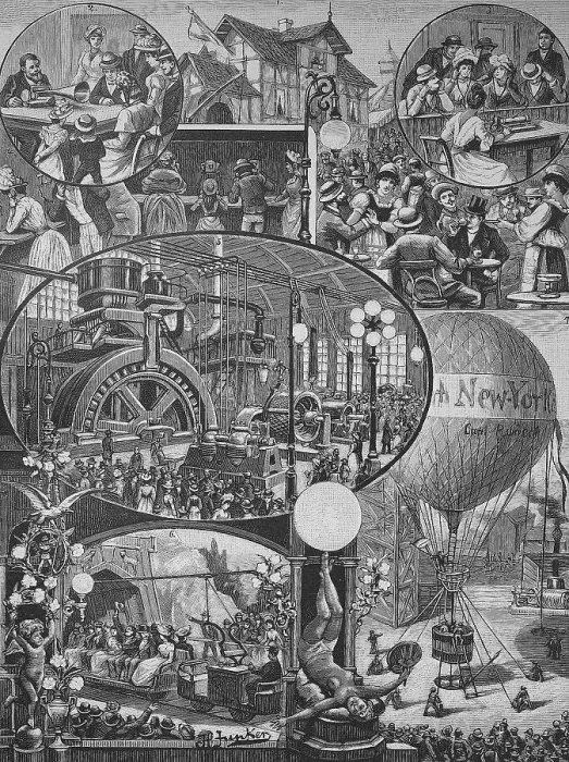 Framed Print : Electrotechnical Exhibition in Frankfurt 1892