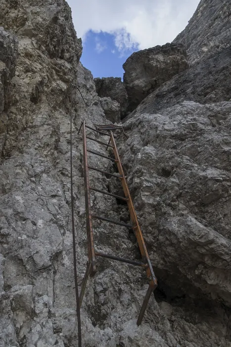 Framed Print : Elements set by man to facilitate the route via ferrata
