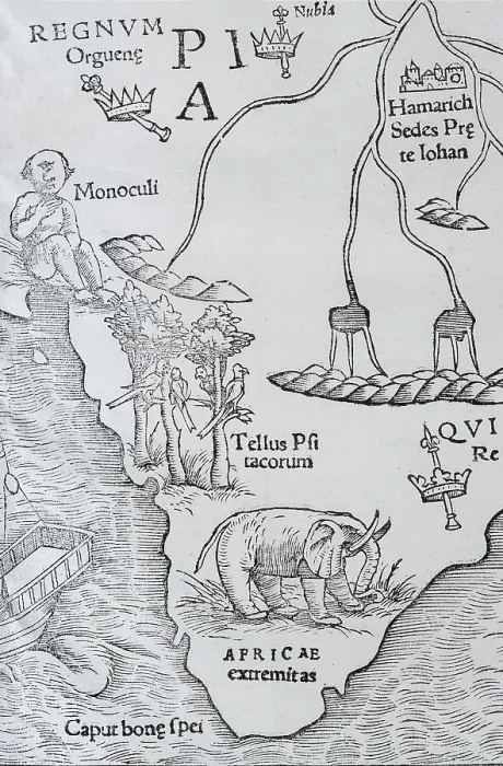 Framed Print : Elephant and one-eyed giant (Monoculi)