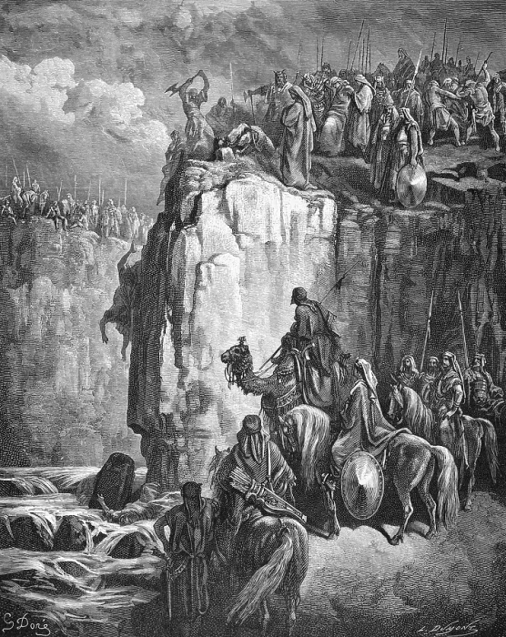 Framed Print : Elias kills the prophets of Baal at the stream Kishon