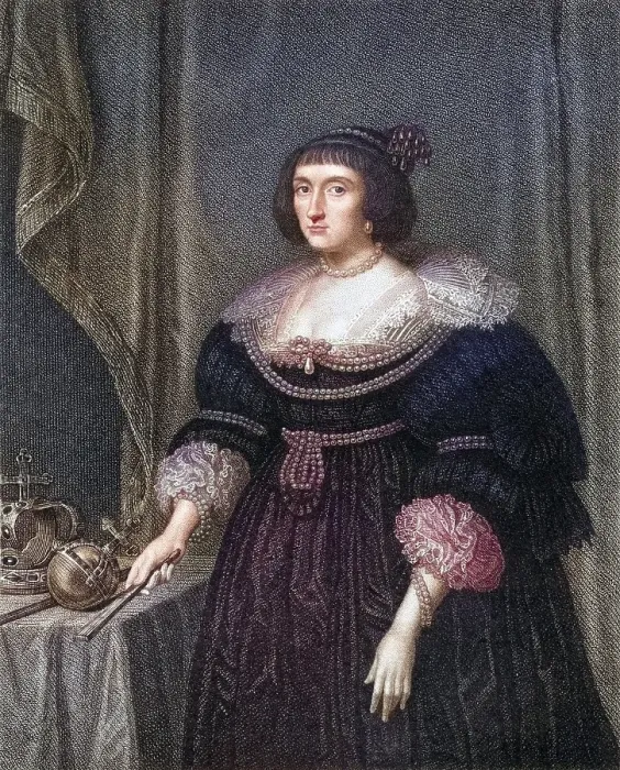 Framed Print : Elisabeth, Queen of Bohemia, 1596-1662, daughter of James I, From the book Lodge's British Portraits published in London 1823, Historical, digitally restored reproduction from a 19th century original, Record date not stated
