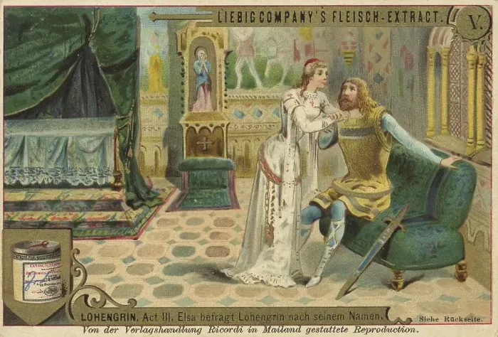 Framed Print : Elsa asks Lohengrin his name, opera in three acts by the German composer Richard Wagner Framed Print : Elsa asks Lohengrin his name, opera in three acts by the German composer Richard Wagner