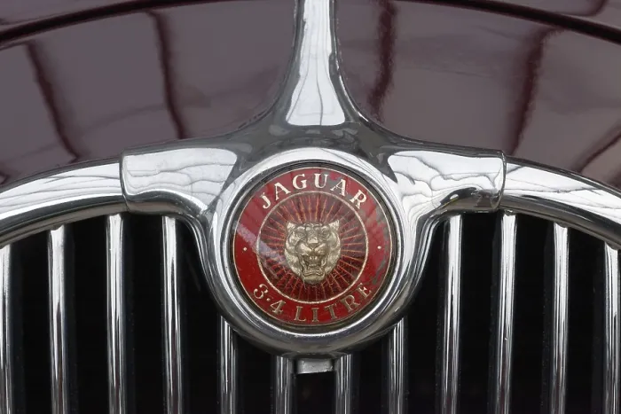 Framed Print : Emblem on radiator grill of 4 liter Jaguar 3