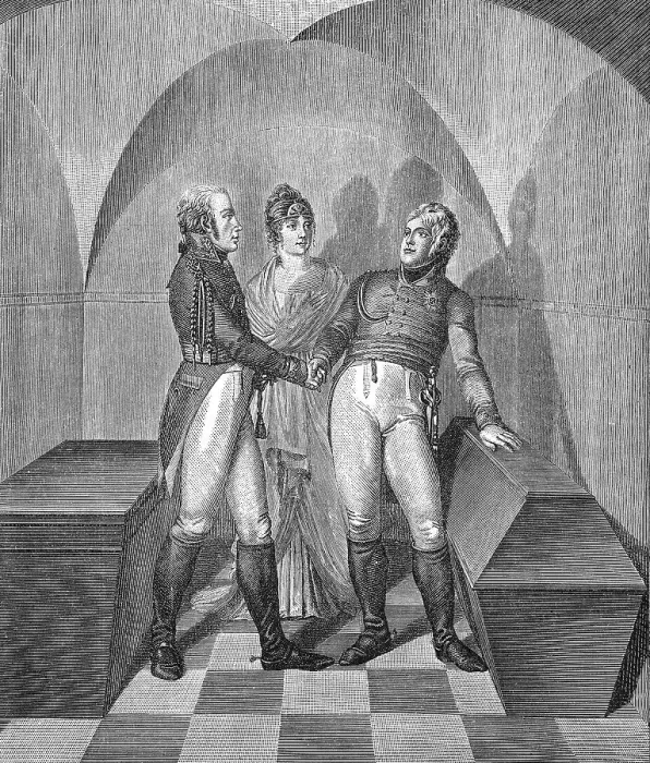Framed Print : Emperor Alexander I of Russia at the tomb of Frederick II