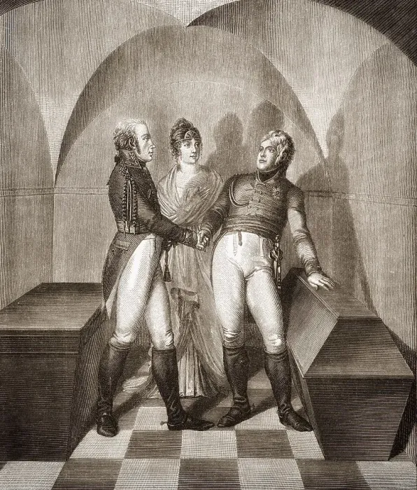Framed Print : Emperor Alexander I of Russia at the tomb of Frederick II