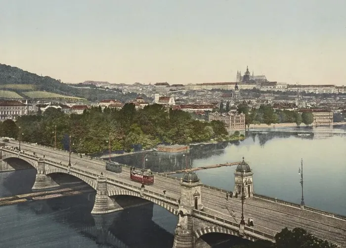 Framed Print : The Emperor Franz Bridge with Hradschin in Prague Framed Print : The Emperor Franz Bridge with Hradschin in Prague