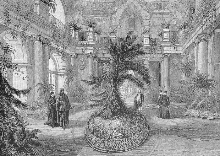 Framed Print : Emperor Frederick Accompanied by the Empress in the Orangery of Charlottenburg