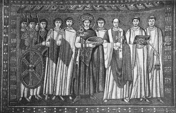 Framed Print : Emperor Justinian with his retinue