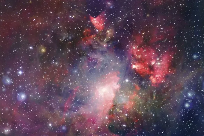 Framed Print : Endless universe with stars and galaxies in outer space