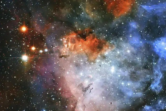 Framed Print : Endless universe with stars and galaxies in outer space