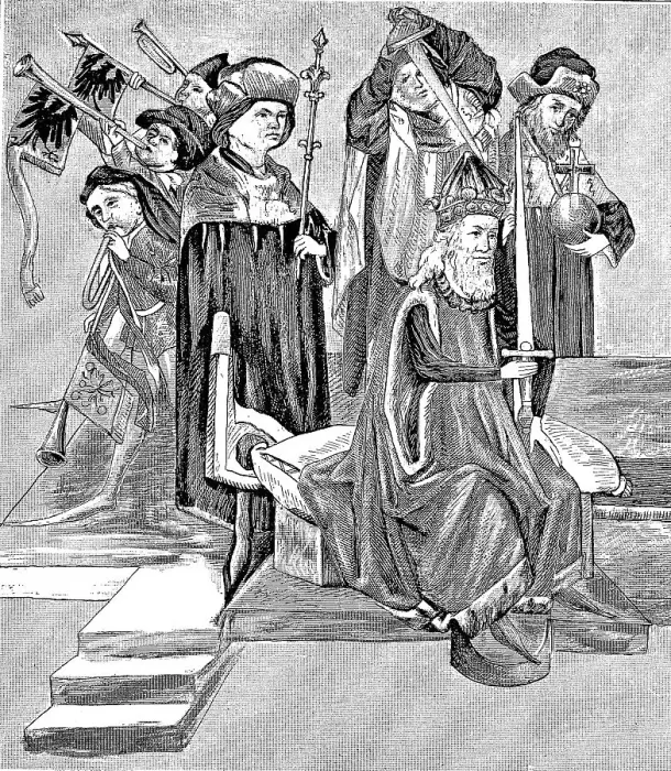 Framed Print : The Enfeoffment of Burgrave Frederick of Nuremberg with the Mark of Brandenburg