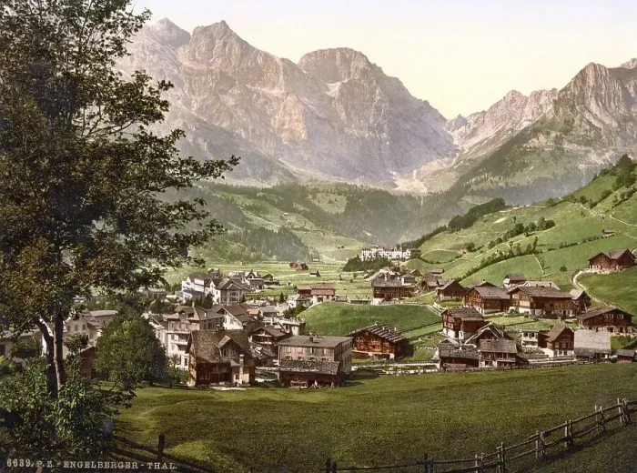 Framed Print : Engelberg Valley and Juchlipass